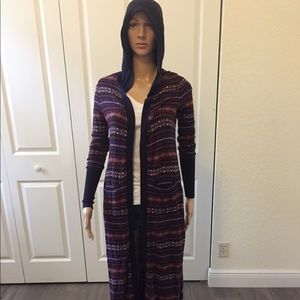 Maxi Cardigan Sweater w/Hoodie